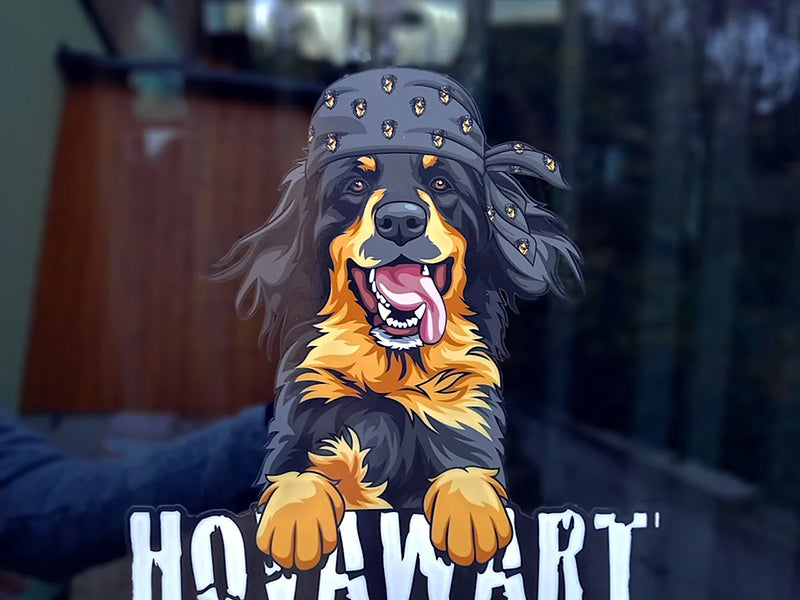 Hund mit Halstuch, fröhlich illustriert