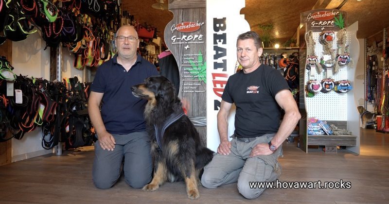 Alexander Laubenthal zum Expertengespräch bei Beat Grossenbacher in der Schweiz mit seiner Hovawart Hündin Aila