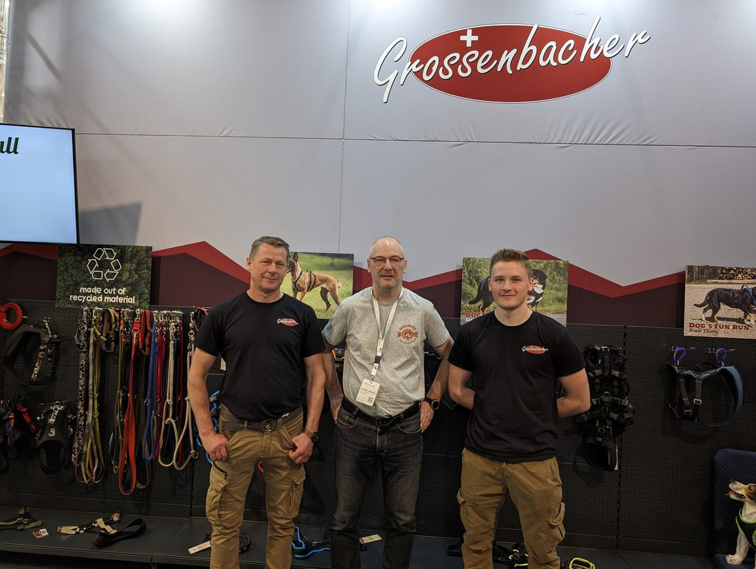 Beat Grossenbacher, Alexander Laubenthal und Sam auf der InterZoo in Nürnberg