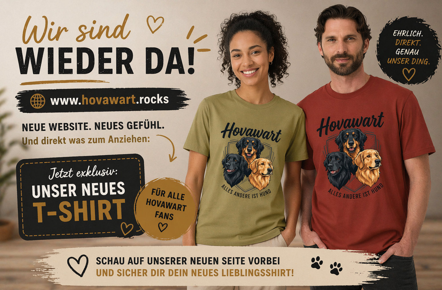 Neue website hovawart rocks ist online. exklusiv dazu gibt es das neue T-shirt Hovawart-alles andere ist Hund