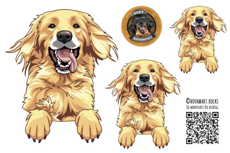 Lachender großer Hund gezeichnet Illustration