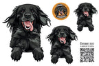 Schwarzer Hund, Comic-Stil, Sticker