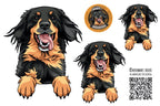 Großer Hund, freundlich, Comic-Stil