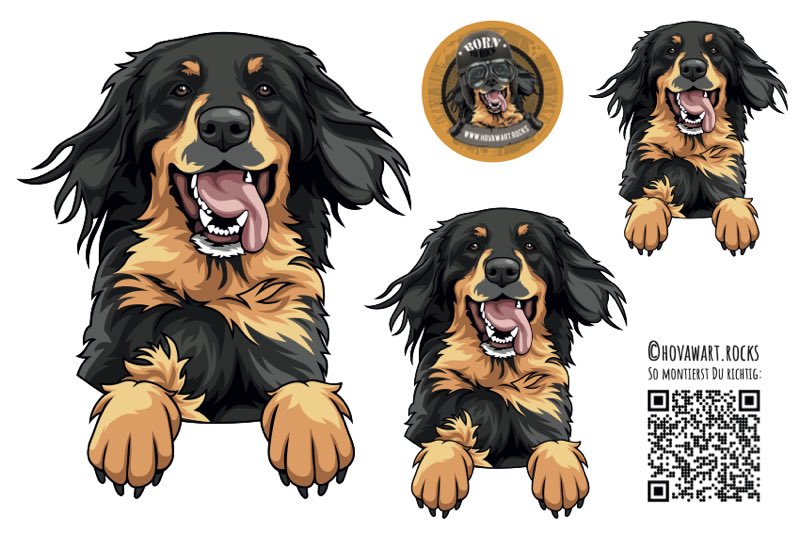 Großer Hund, freundlich, Comic-Stil