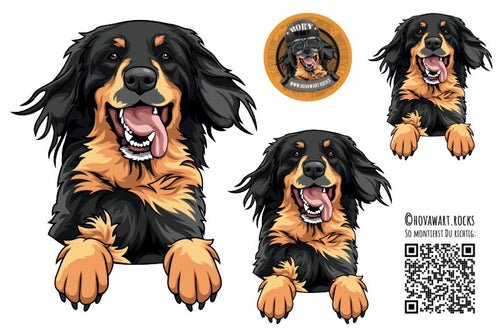 Großer Hund, freundlich, Comic-Stil