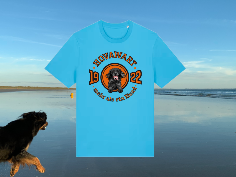 Blaues Hovawart-Hundemotiv T-Shirt