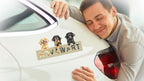 Aufkleber der Rasse Hovawart auf einem weißen Auto