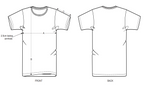 T-Shirt Schnittmuster Vorder- und Rückseite