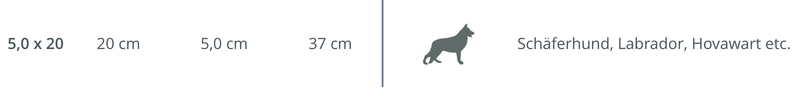 Größentabelle große Hunde