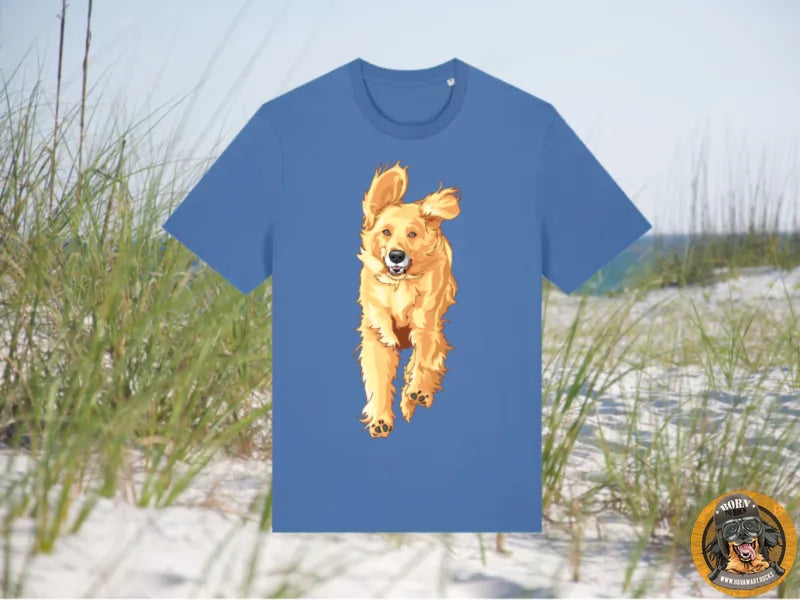 Blaues T-Shirt mit Hundemotiv