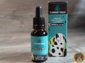 Candid Tails Hanföl für Hunde mit 1000mg CBD, Flasche und Verpackung, speziell für große Hunde