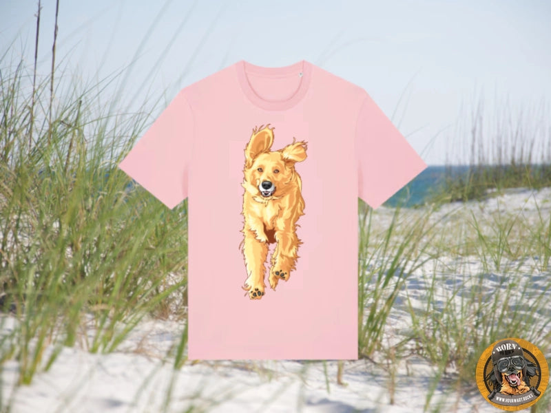 Rosa T-Shirt mit großem Hund