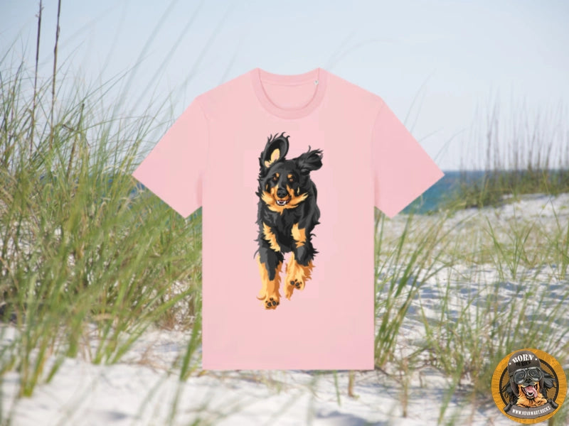 Rottweiler-Print T-Shirt am Strand