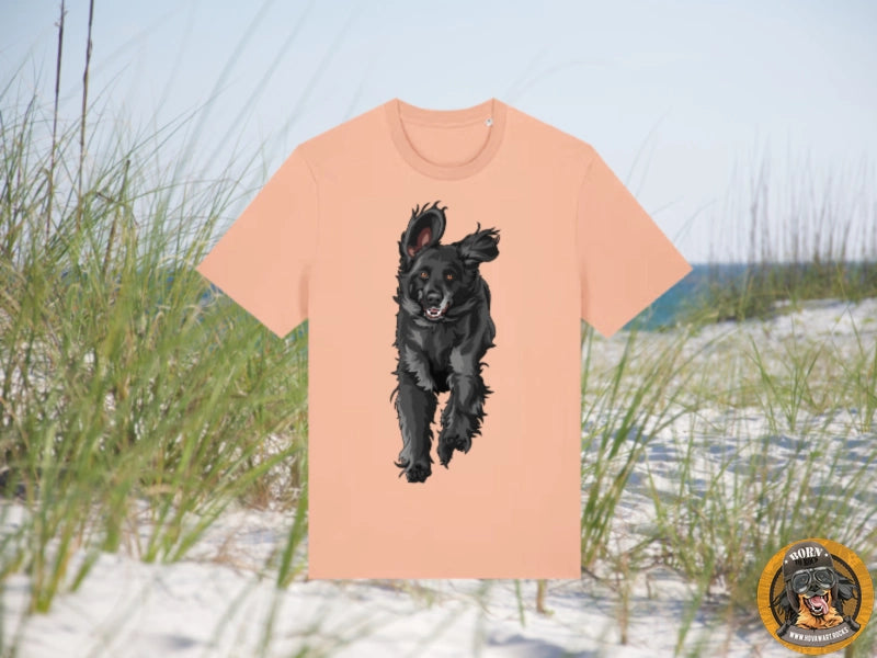 T-Shirt mit großem schwarzen Hund