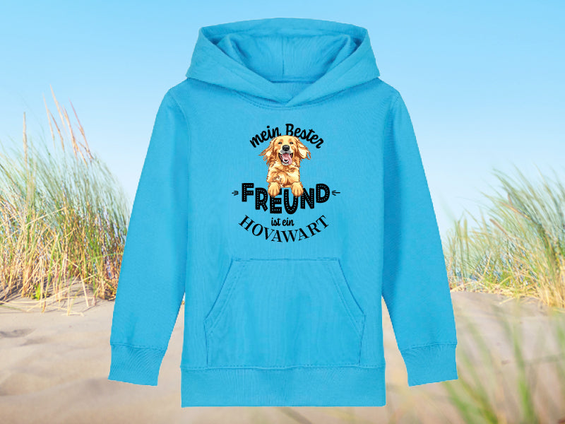 Blauer Hoodie mit Hovawart-Aufdruck