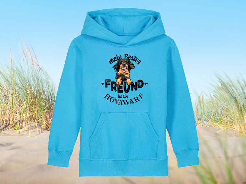 Blauer Hoodie mit Hovawart-Aufdruck