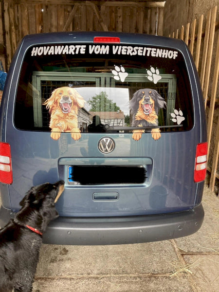 Hovawart Aufkleber auf einem Hovawart Züchter Auto