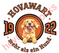 Hund Illustration, Hovawart, Schriftzug, Jahreszahl