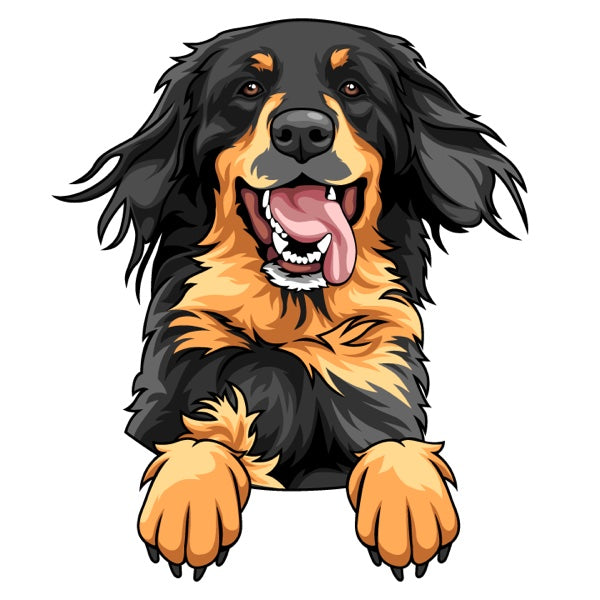 Großer Hund, freundlich, aufmerksam, Illustration