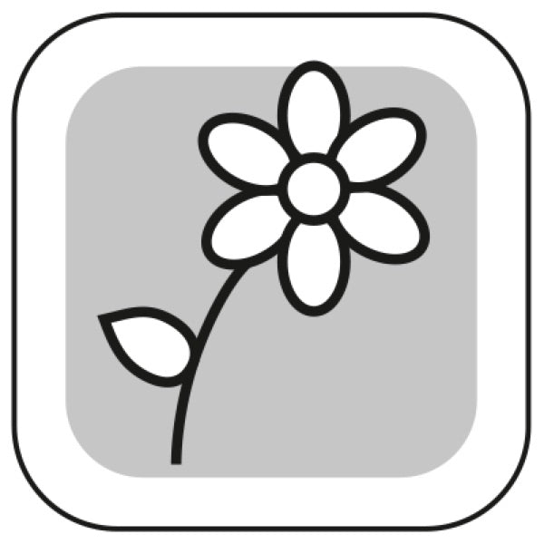 Blume als Symbol, schwarz-weiß