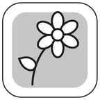 Schwarz-weiße Blume, minimalistisches Icon