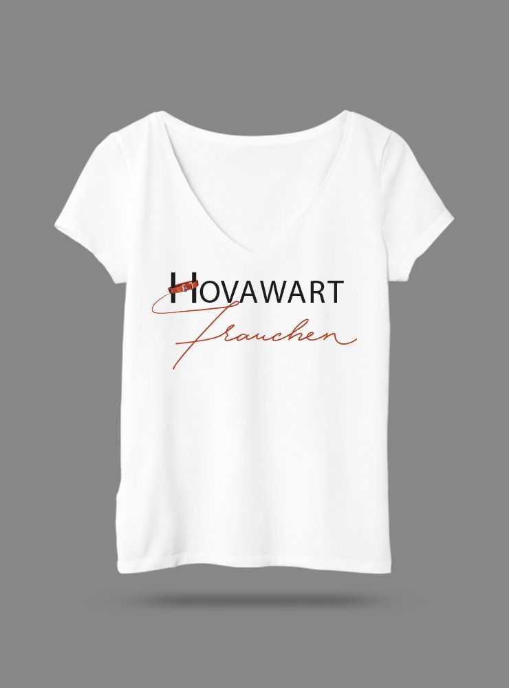 Weißes T-Shirt Hovawart Frauchen