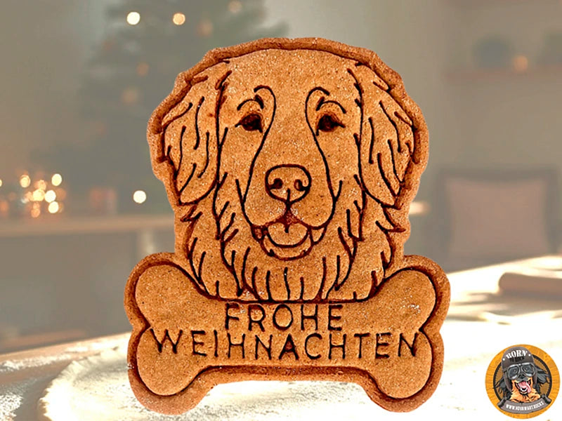 Hundekeks mit Weihnachtsgruß Gravur