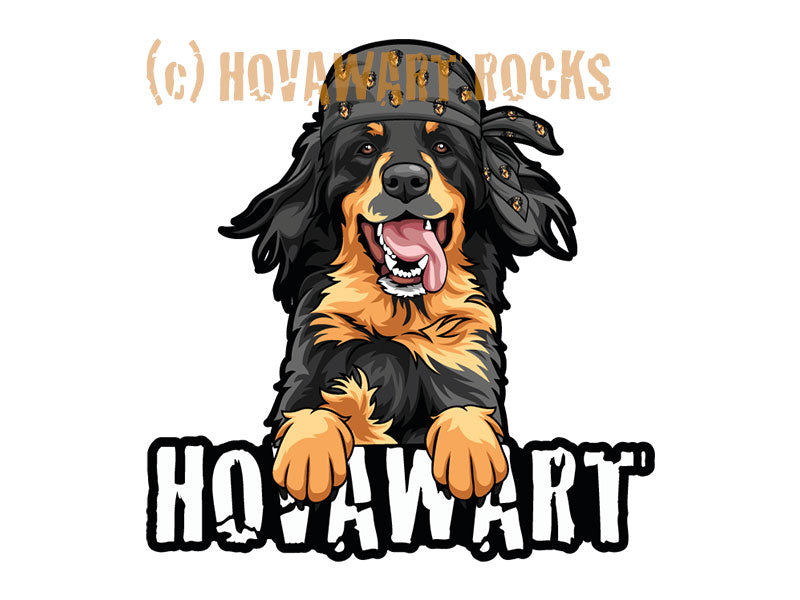 Lachender Hovawart mit Halstuch