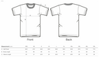 T-Shirt Größentabelle mit Maßen