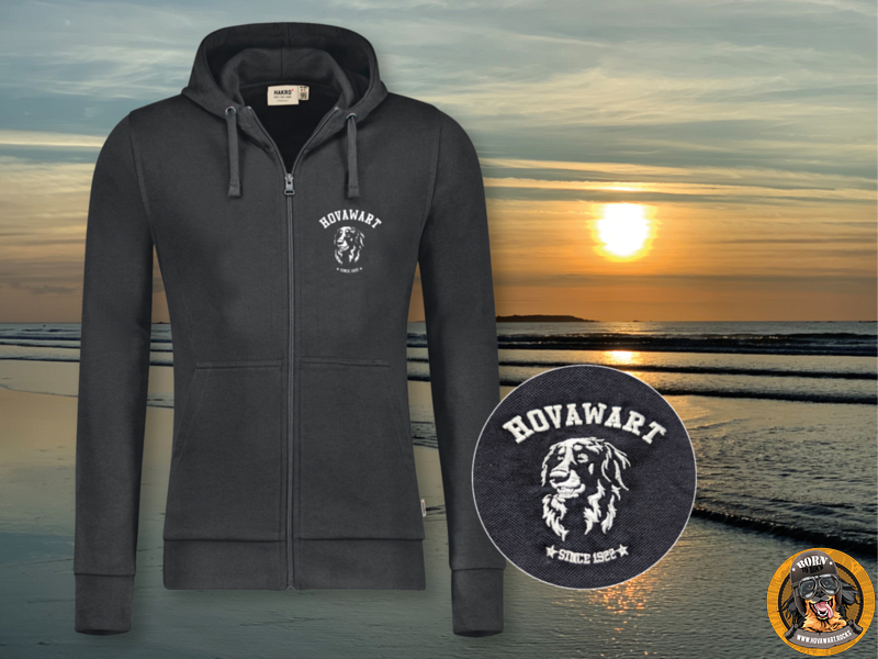 Schwarzer Hoodie mit Hovawart-Logo
