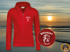 Roter Hoodie mit Hovawart-Logo