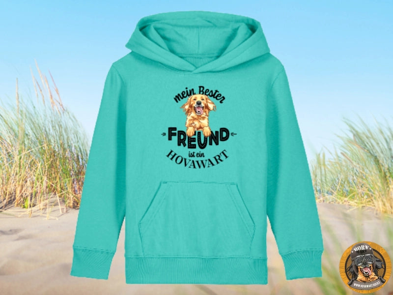 Türkiser Hoodie mit Hovawart-Aufdruck
