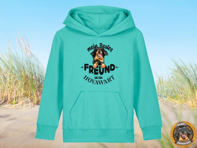 Türkiser Hoodie mit Hovawart-Aufdruck