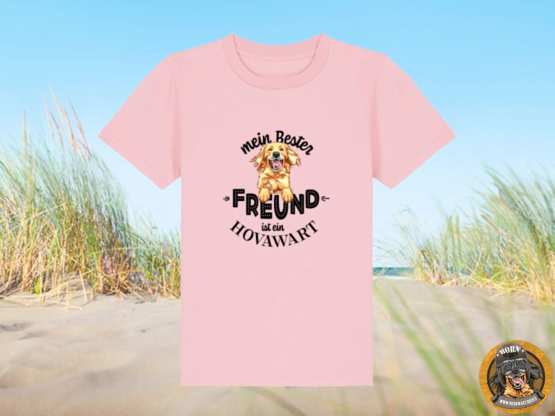 Rosa T-Shirt mit Hovawart-Aufdruck