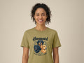 Hovawart T-Shirt Damen olivgrün – hochwertiges Shirt mit drei Hovawart Motiven und Schriftzug „Alles andere ist Hund“, ideal für Hundeliebhaber großer Rassen