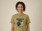 Hovawart T-Shirt Damen olivgrün – hochwertiges Shirt mit drei Hovawart Motiven und Schriftzug „Alles andere ist Hund“, ideal für Hundeliebhaber großer Rassen