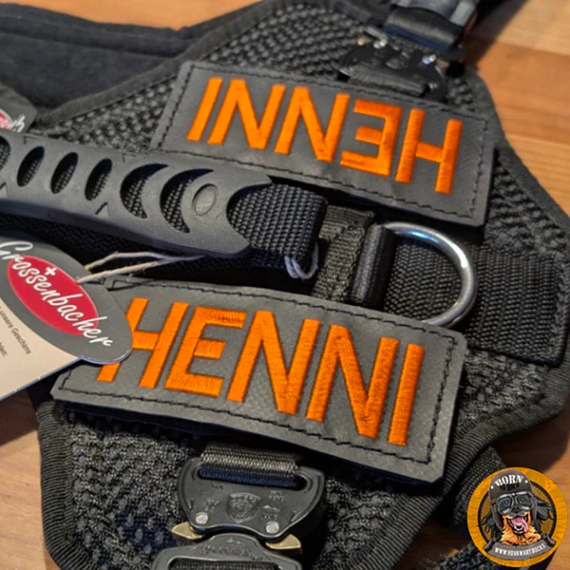 Hundegeschirr mit Namensschild, robust