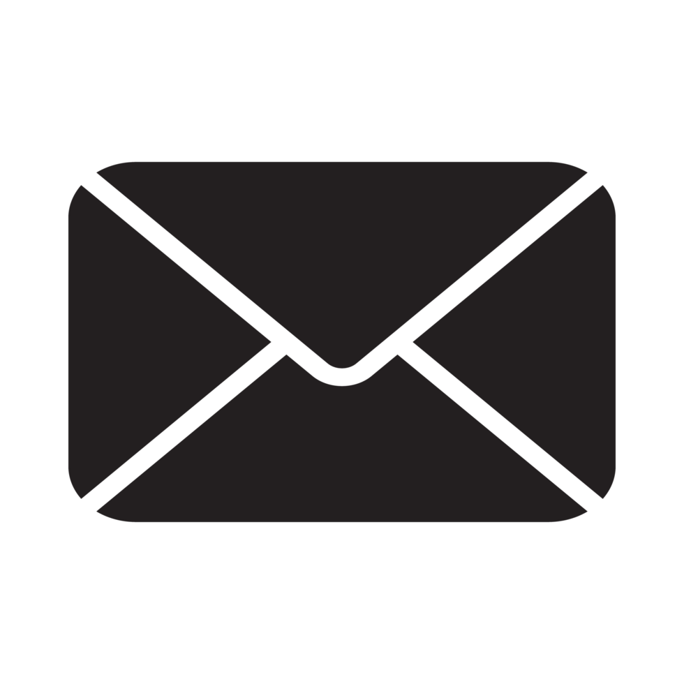 Schwarzes Briefumschlag-Symbol, minimalistisch
