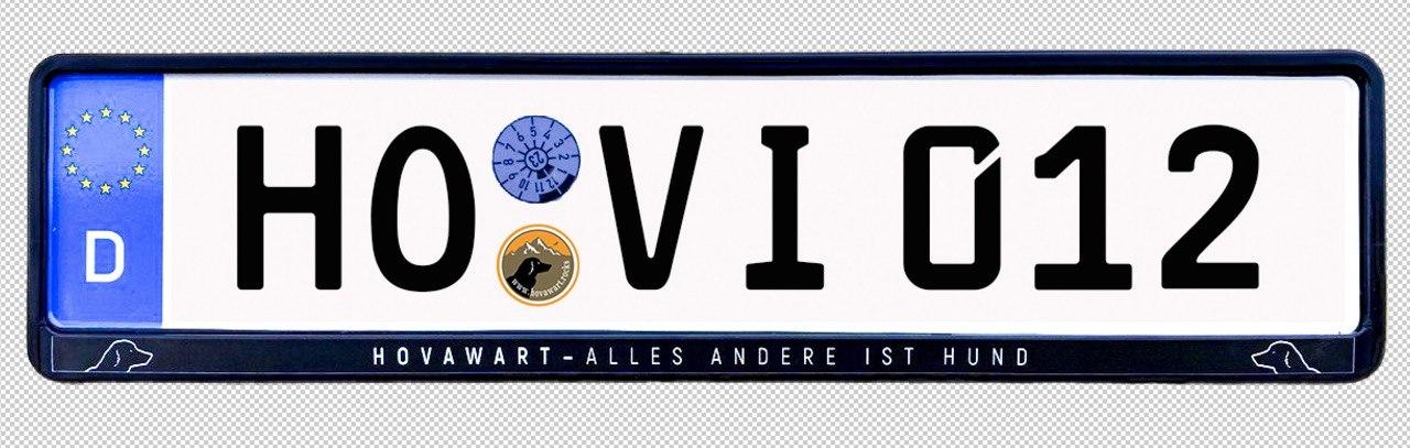 Nummernschild mit Hovawart-Logo