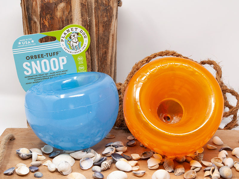 Interaktives Hundespielzeug Snoop Farbe blau und orange ohne Weichmacher